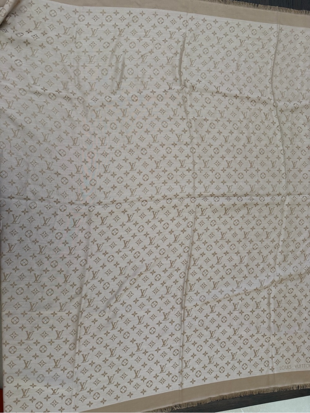 Louis Vuitton Beige and Cream Monogram Shawl